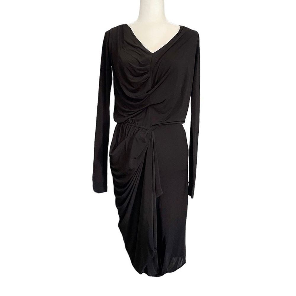 AllSaints Spitalfields London Black Ruched Gathered Dress Size UK10 US6